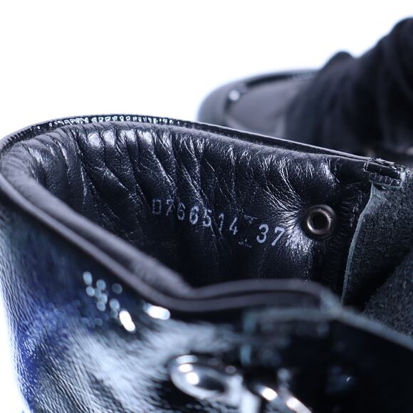 AGL Attilio Giusti Leombruni Patent Leather Combat Boots Black Women's 37.5/7.5 - Picture 7 of 7